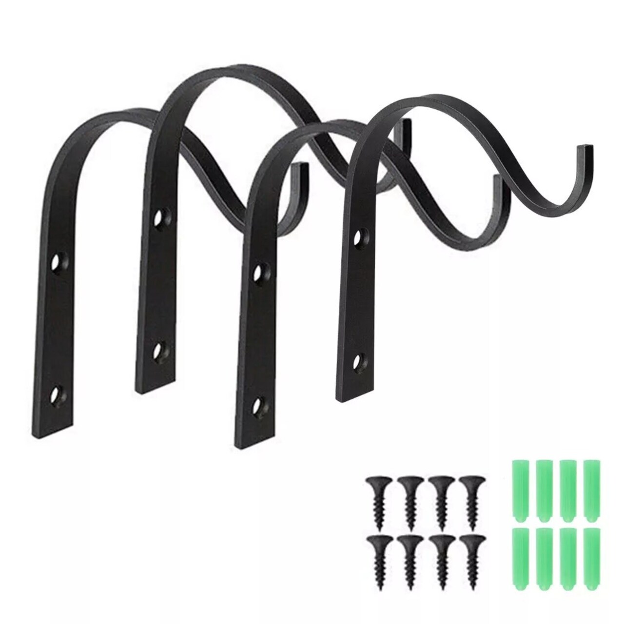 4 Pack Iron Wall Hooks Metal Lantern Bracket Coat Plant Hangers